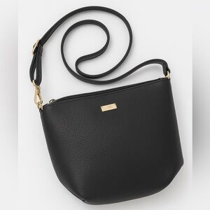 BCBG Paris Black Faux Leather Crossbody Bag